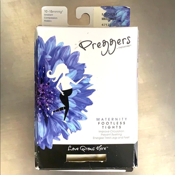 Preggers Maternity Footless Tights Medium white